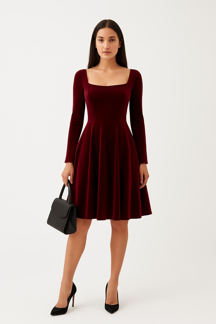 Belle burgandy dress